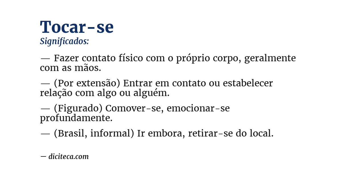 Significado de tocar-se