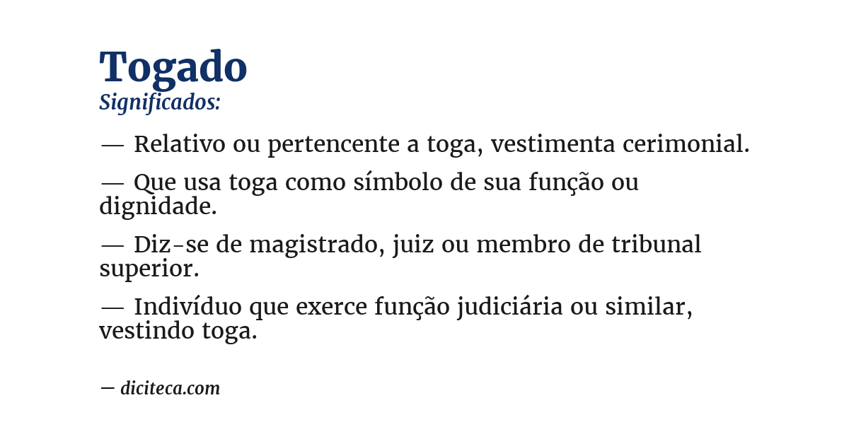 Significado de togado