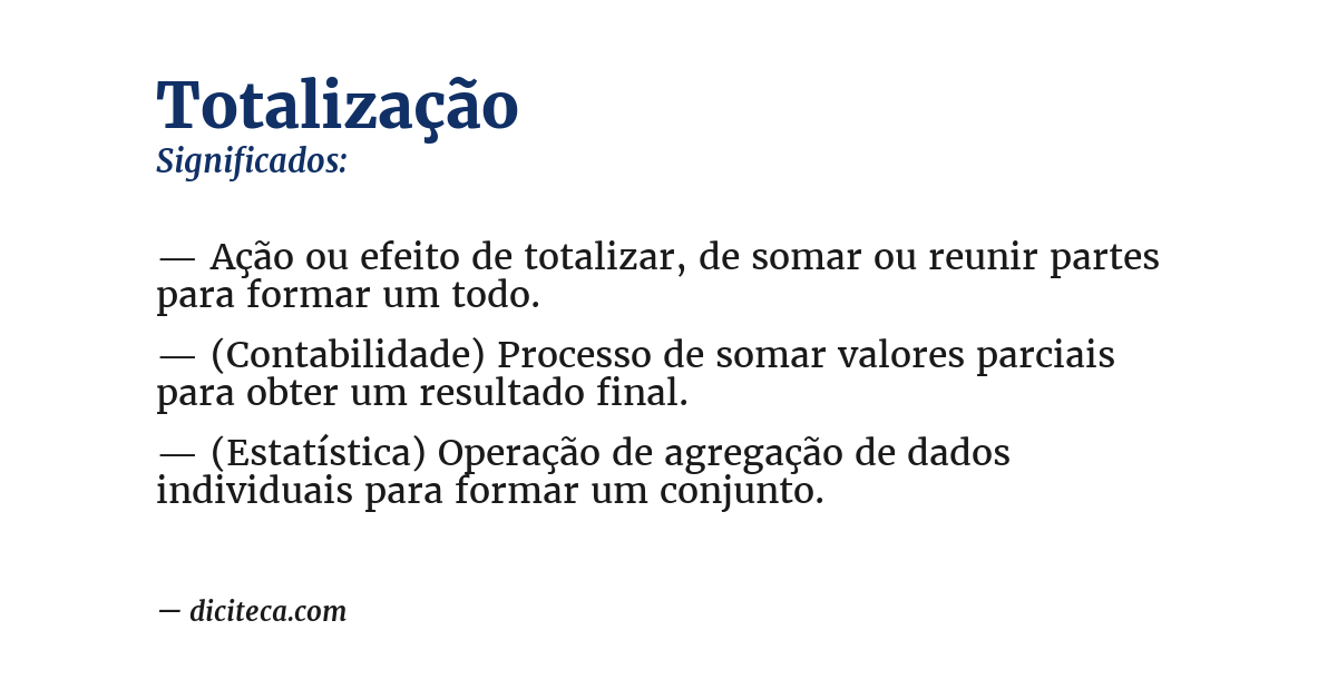 Significado de totalização
