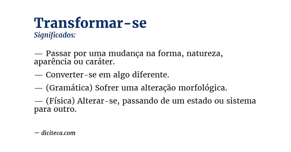 Significado de transformar-se