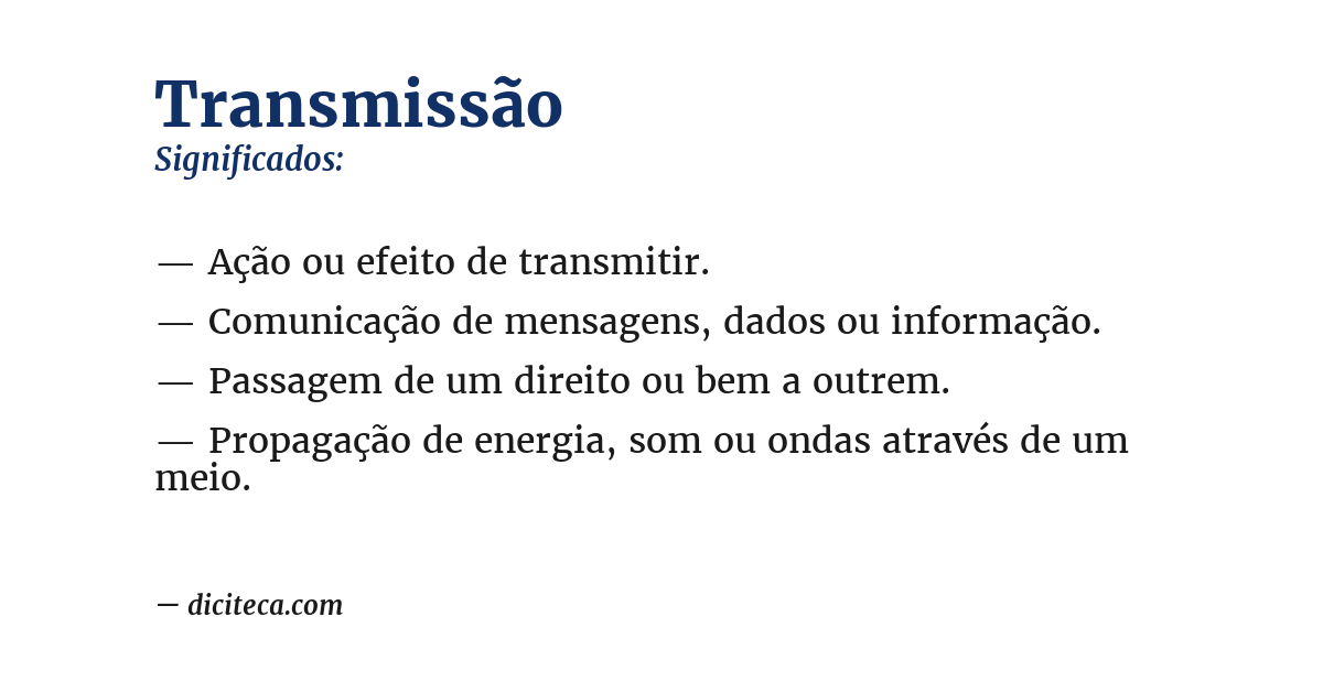 Significado de transmissão