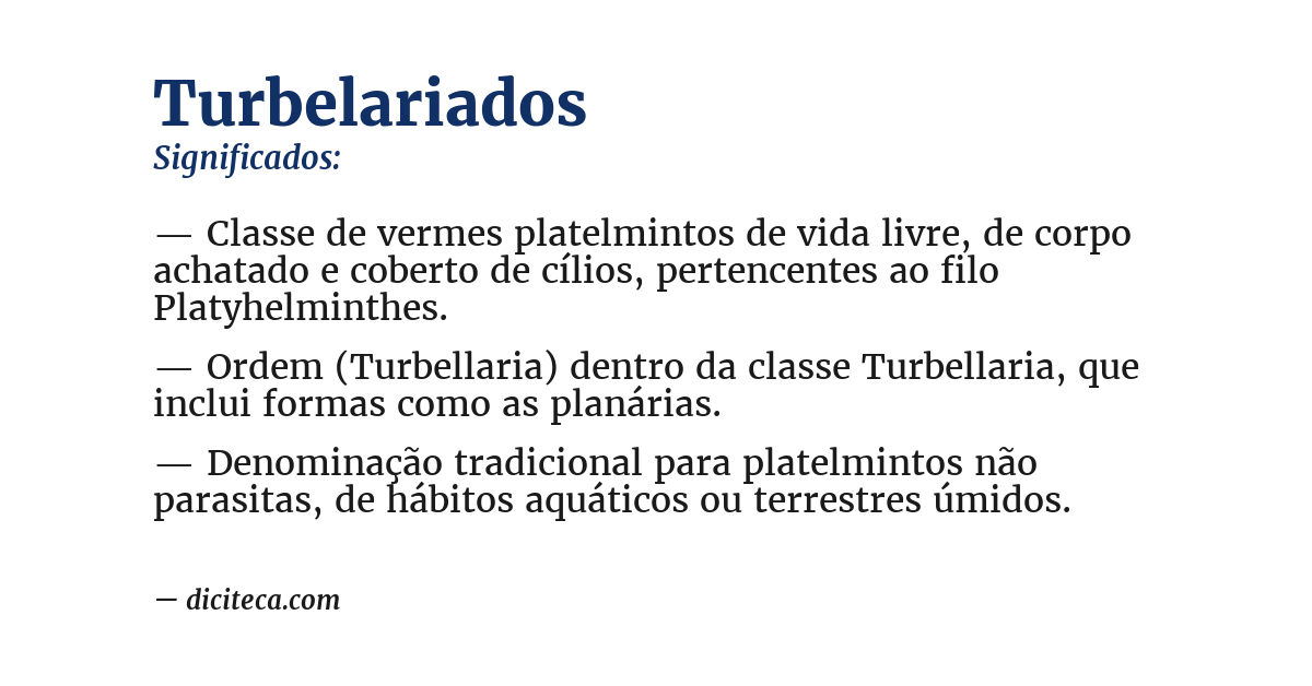 Significado de turbelariados