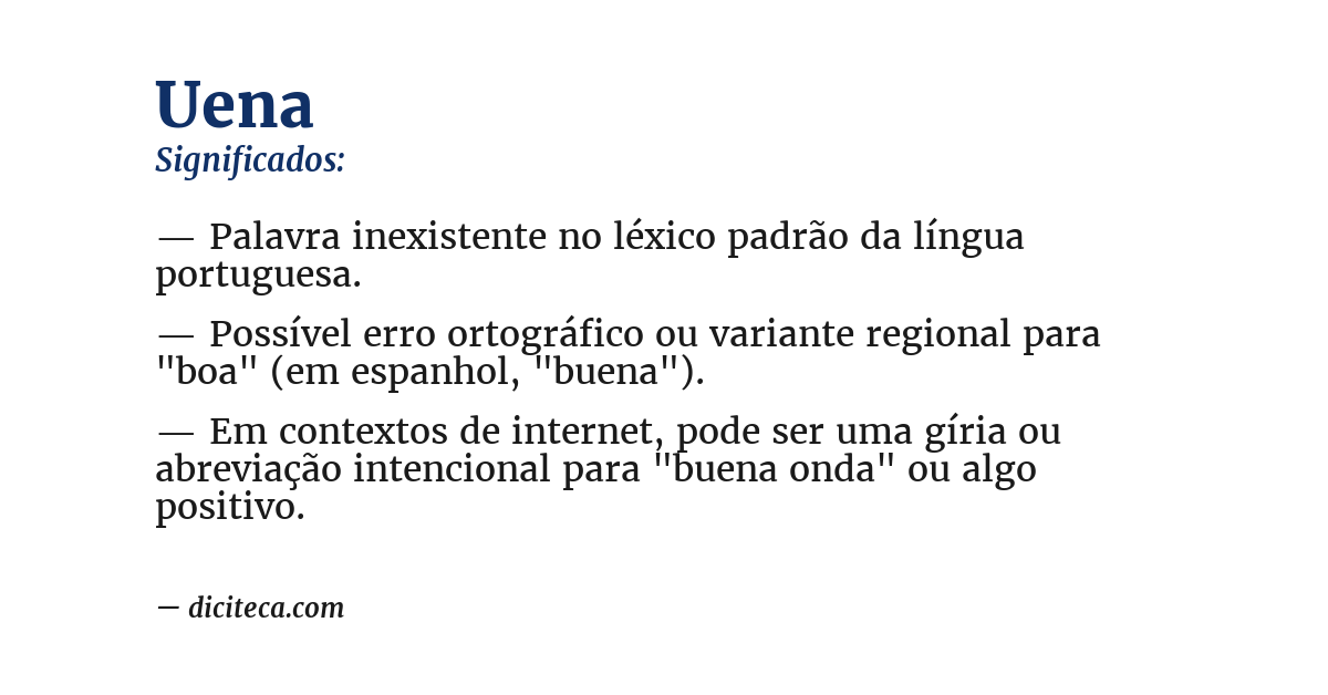 Significado de uena