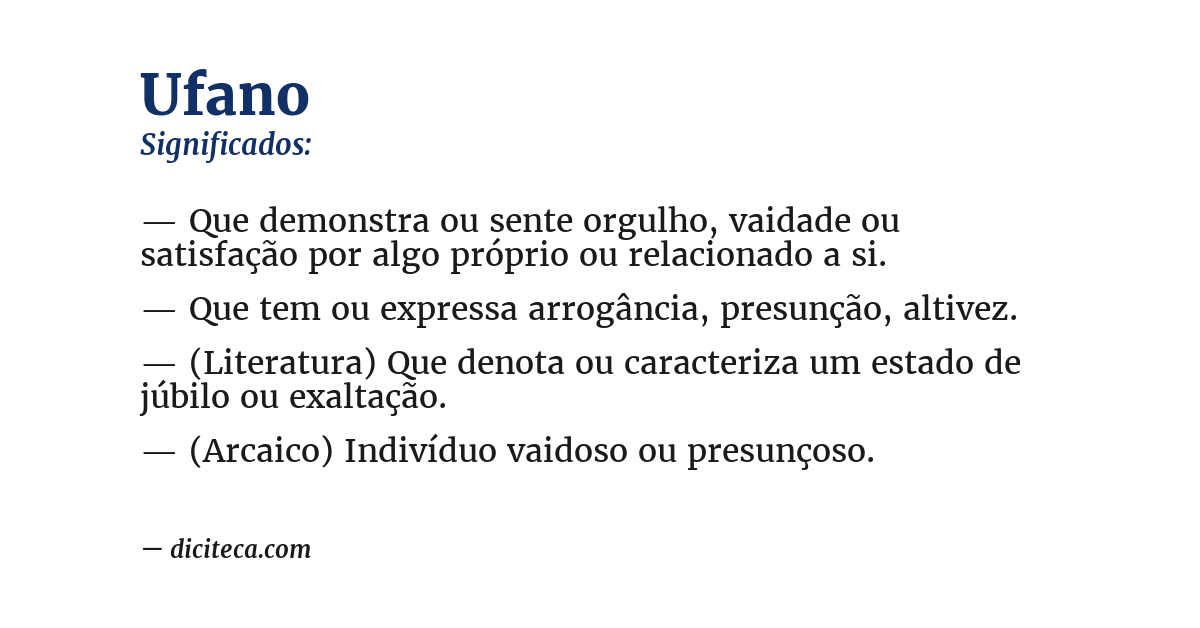 Significado de ufano