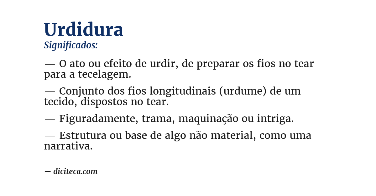 Significado de urdidura
