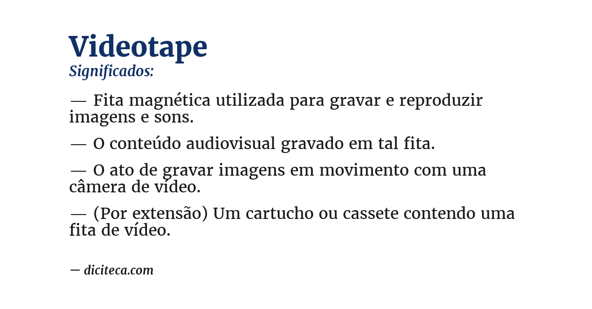 Significado de videotape