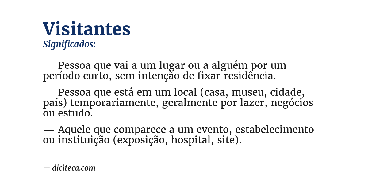 Significado de visitantes