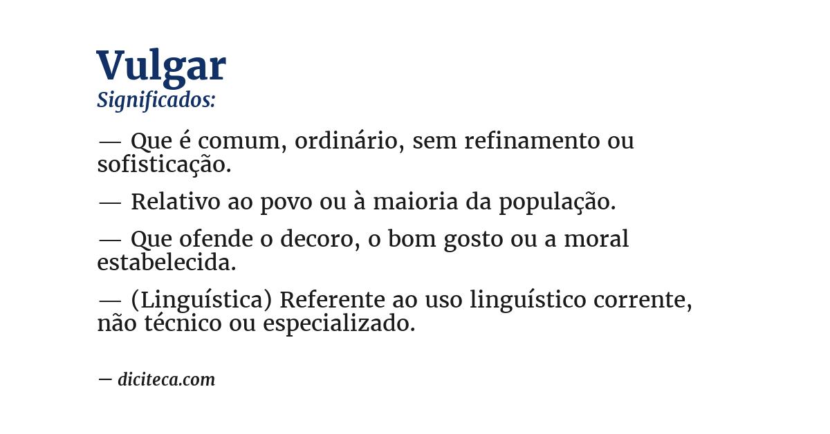 Significado de vulgar