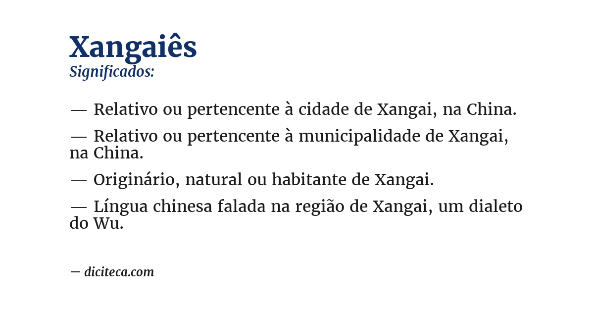 Significado de xangaiês