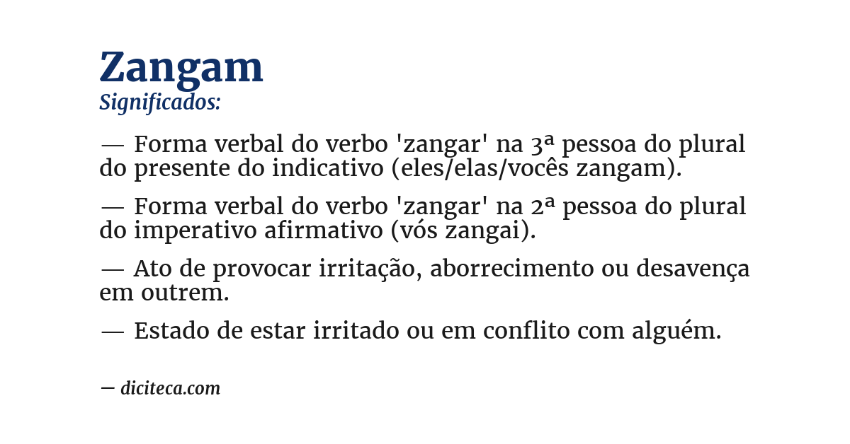 Significado de zangam
