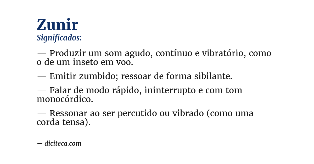 Significado de zunir