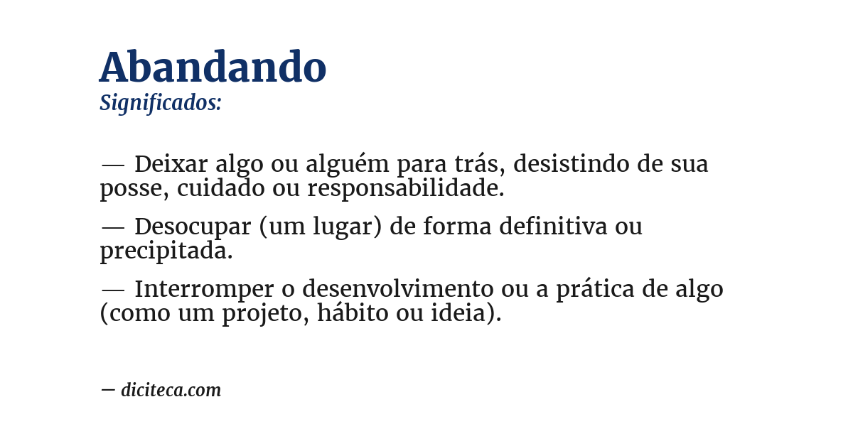 Significado de abandando