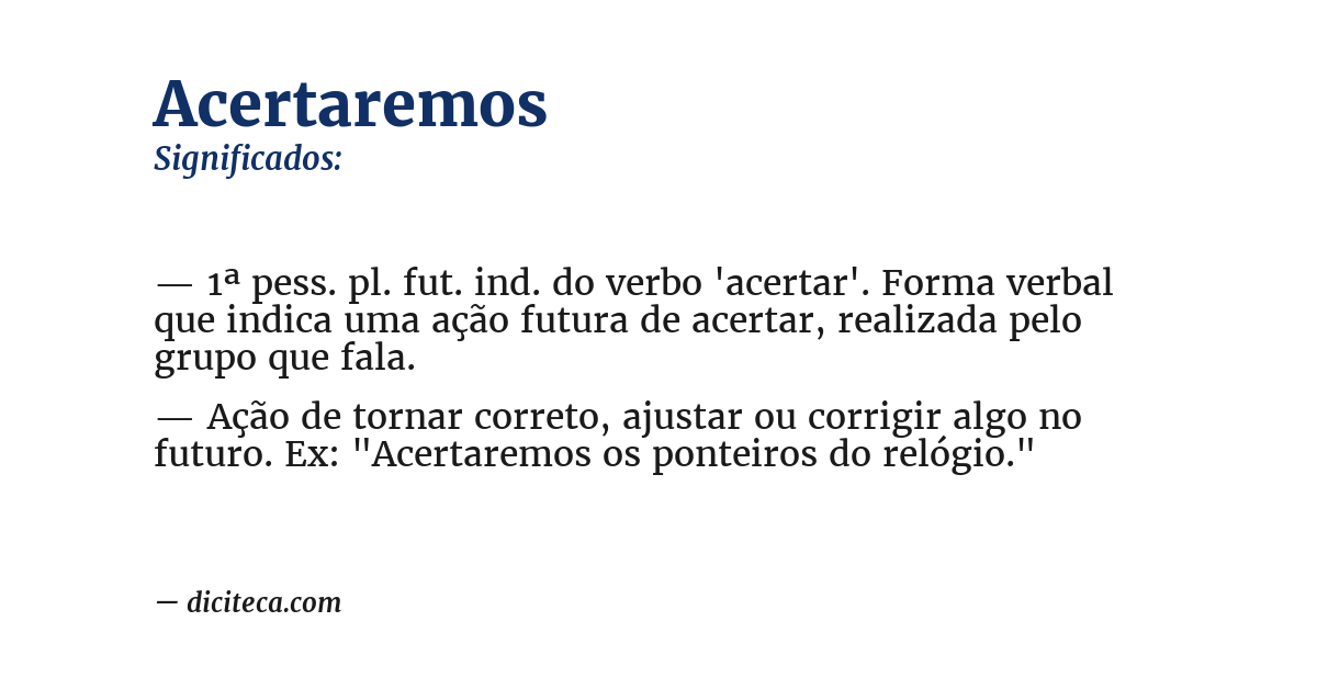 Significado de acertaremos