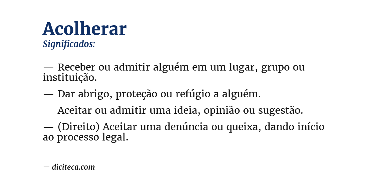 Significado de acolherar