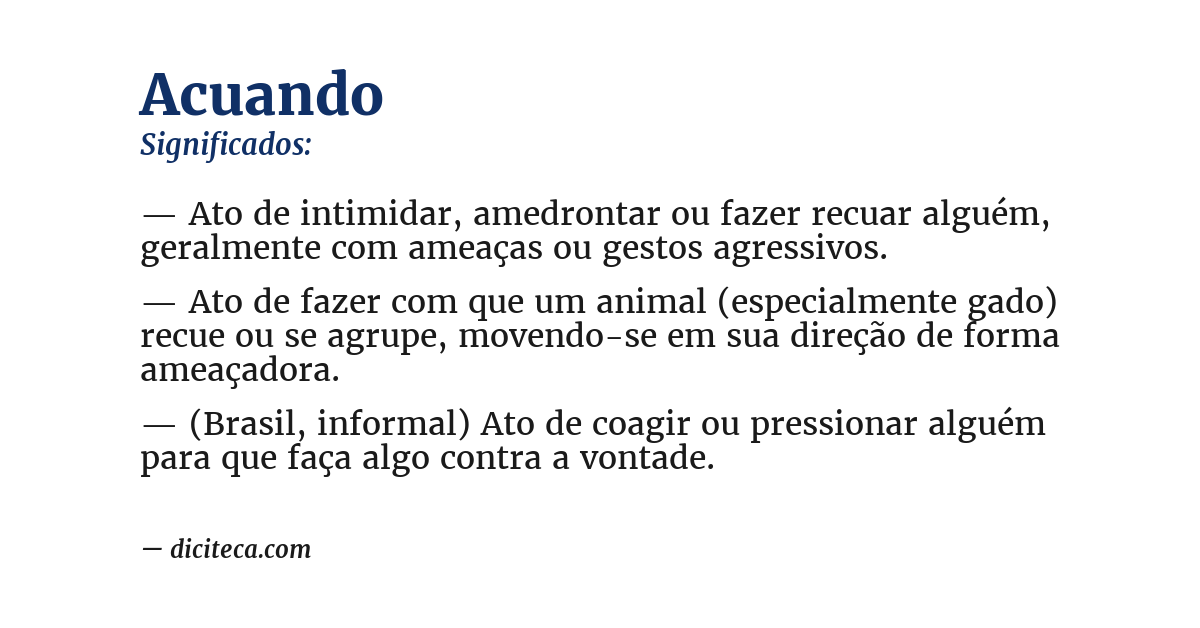 Significado de acuando