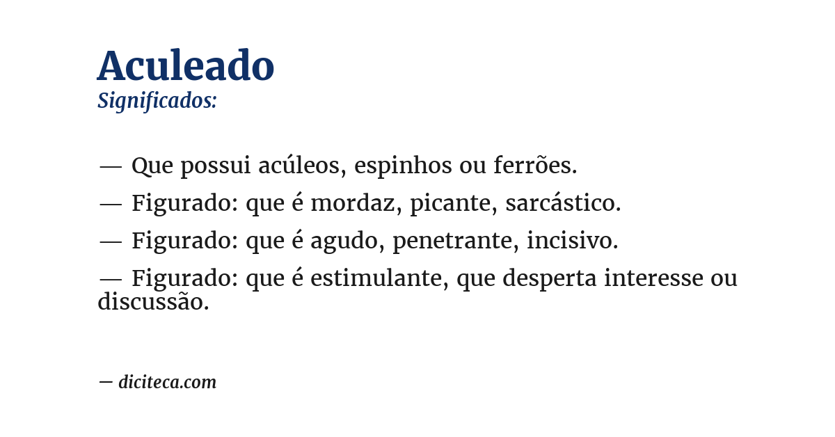 Significado de aculeado