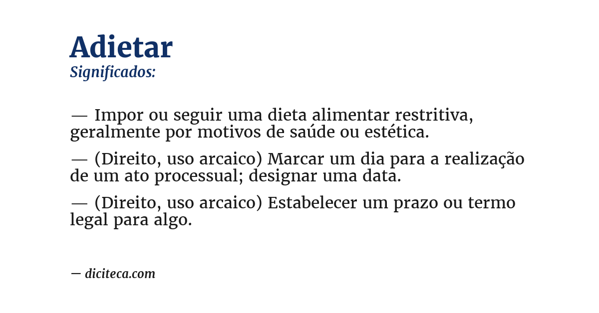 Significado de adietar