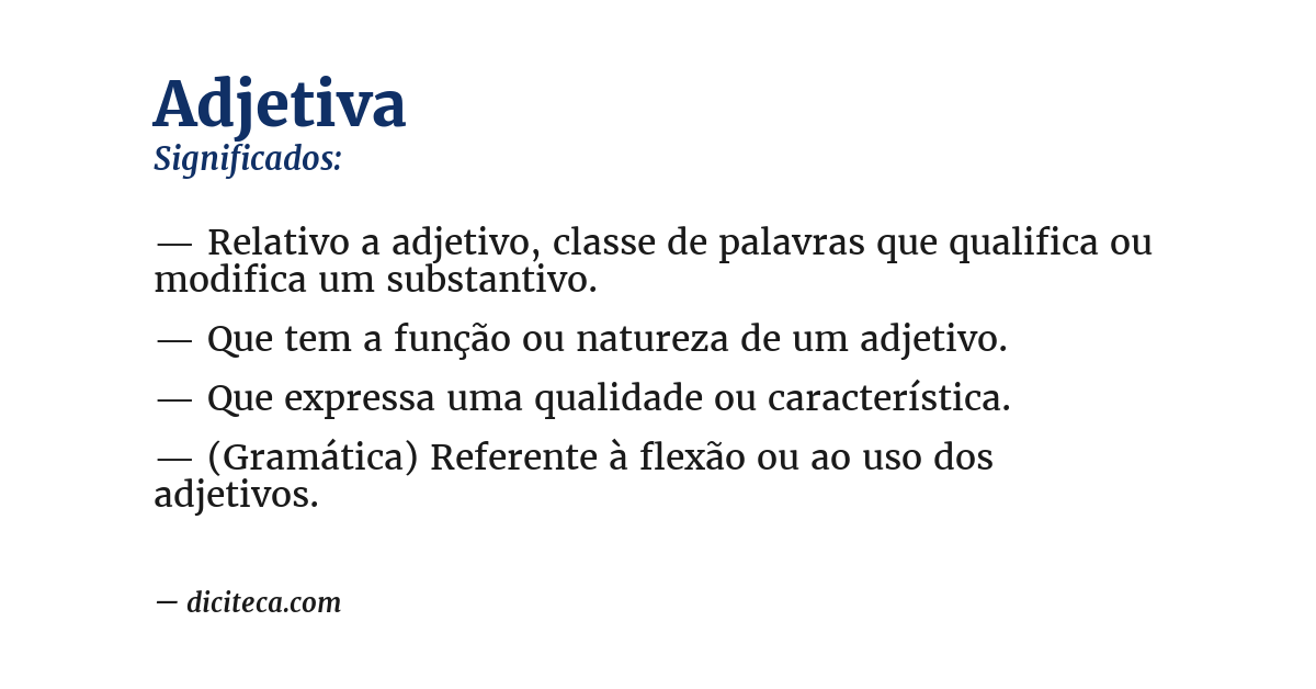 Significado de adjetiva