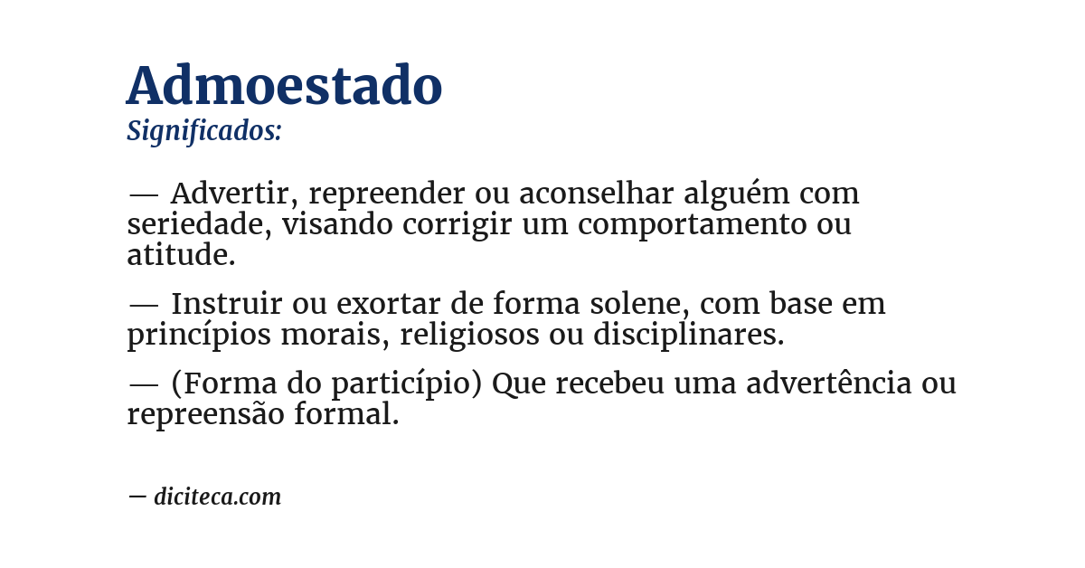 Significado de admoestado