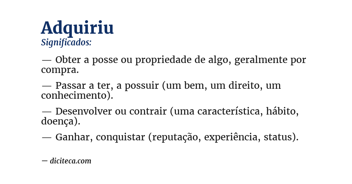 Significado de adquiriu