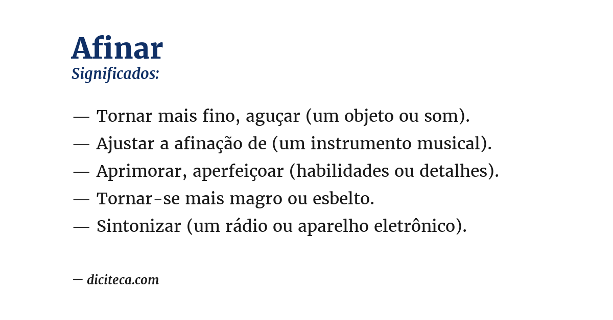 Significado de afinar
