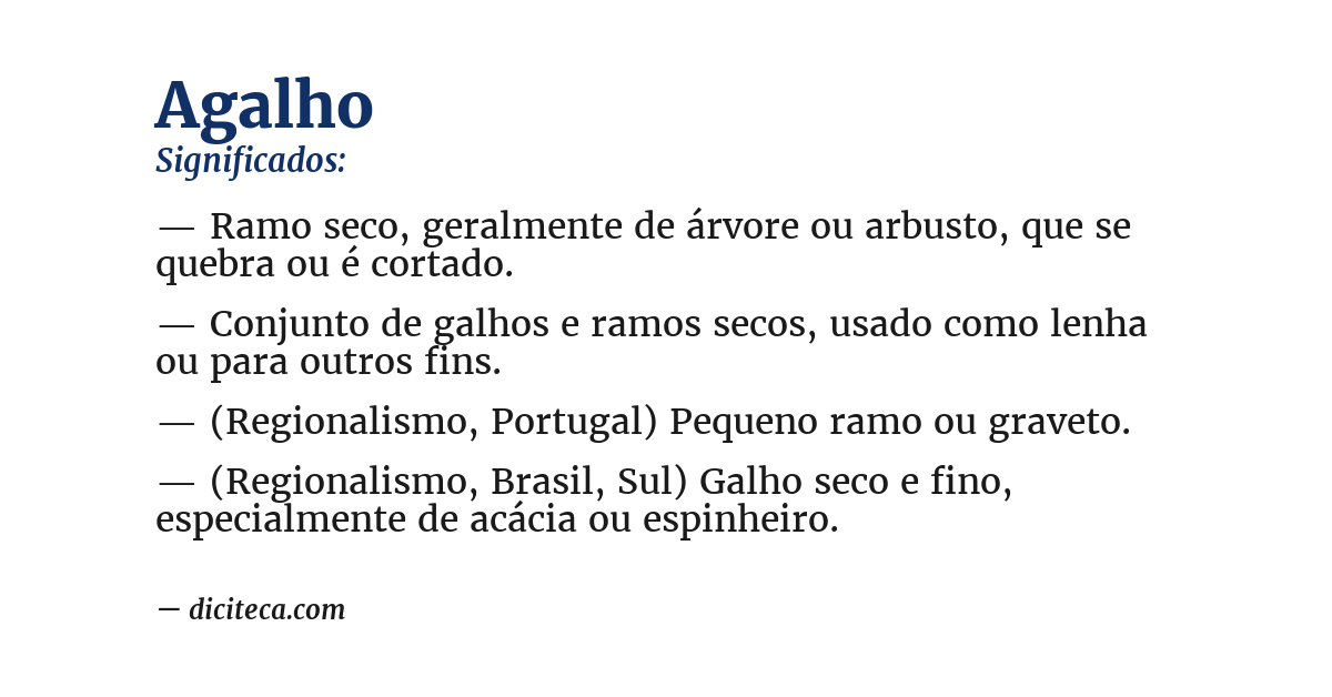 Significado de agalho