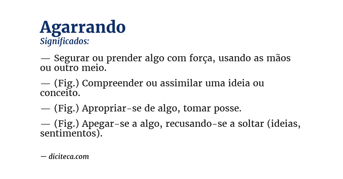 Significado de agarrando