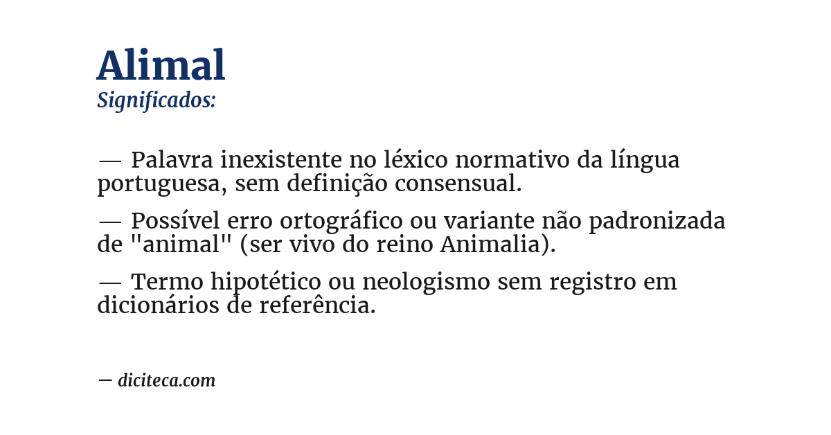 Significado de alimal