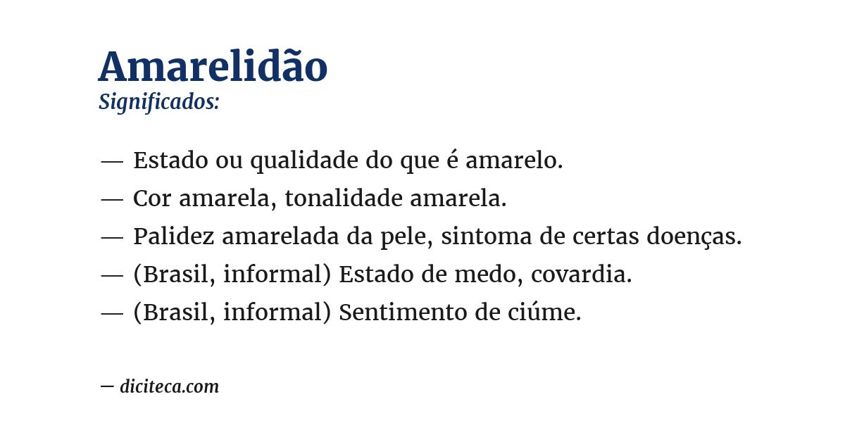 Significado de amarelidão