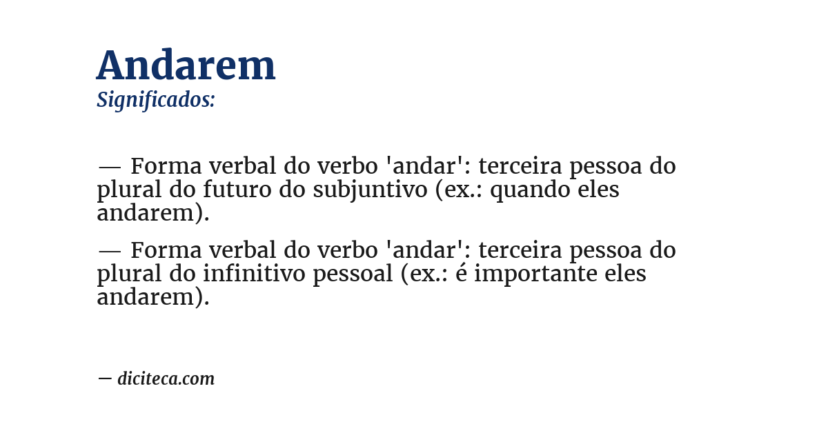 Significado de andarem