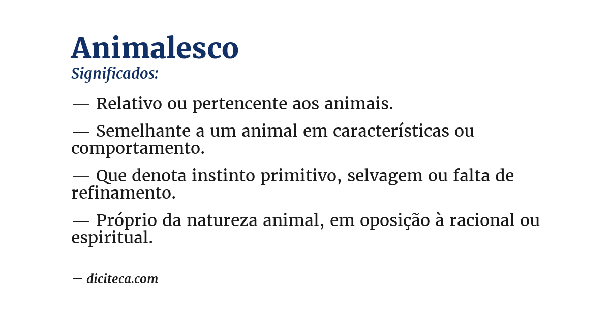 Significado de animalesco