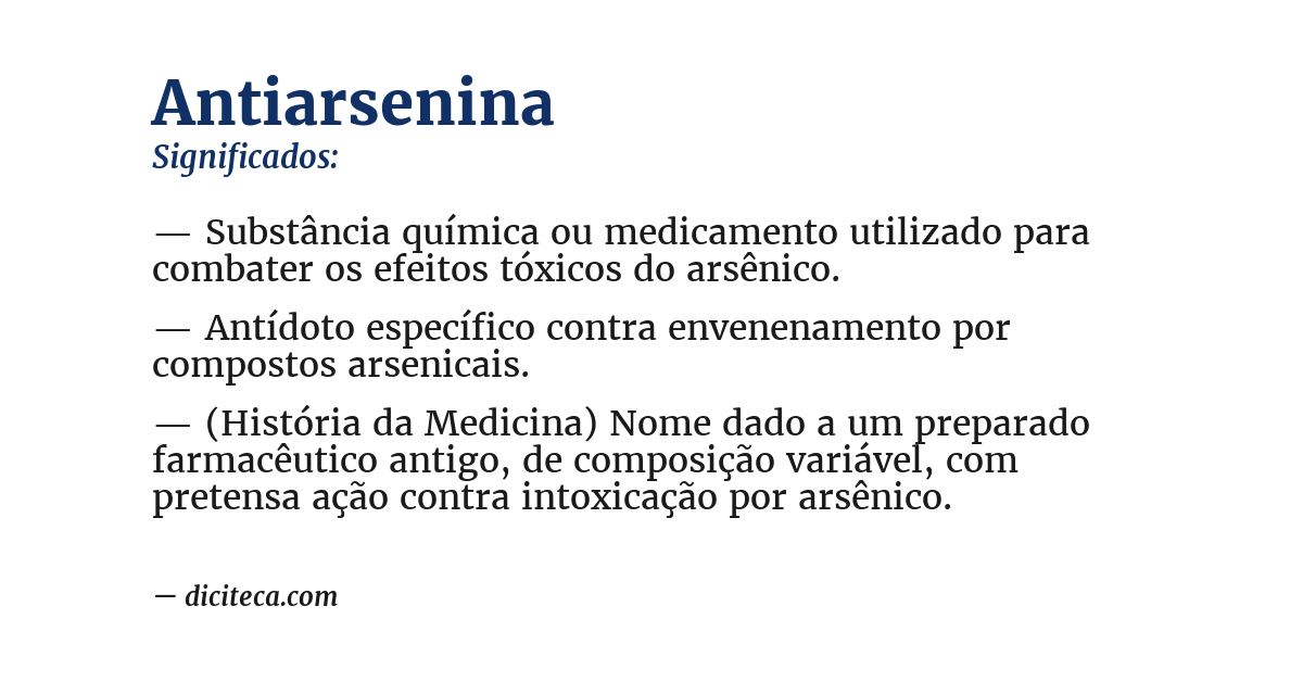 Significado de antiarsenina