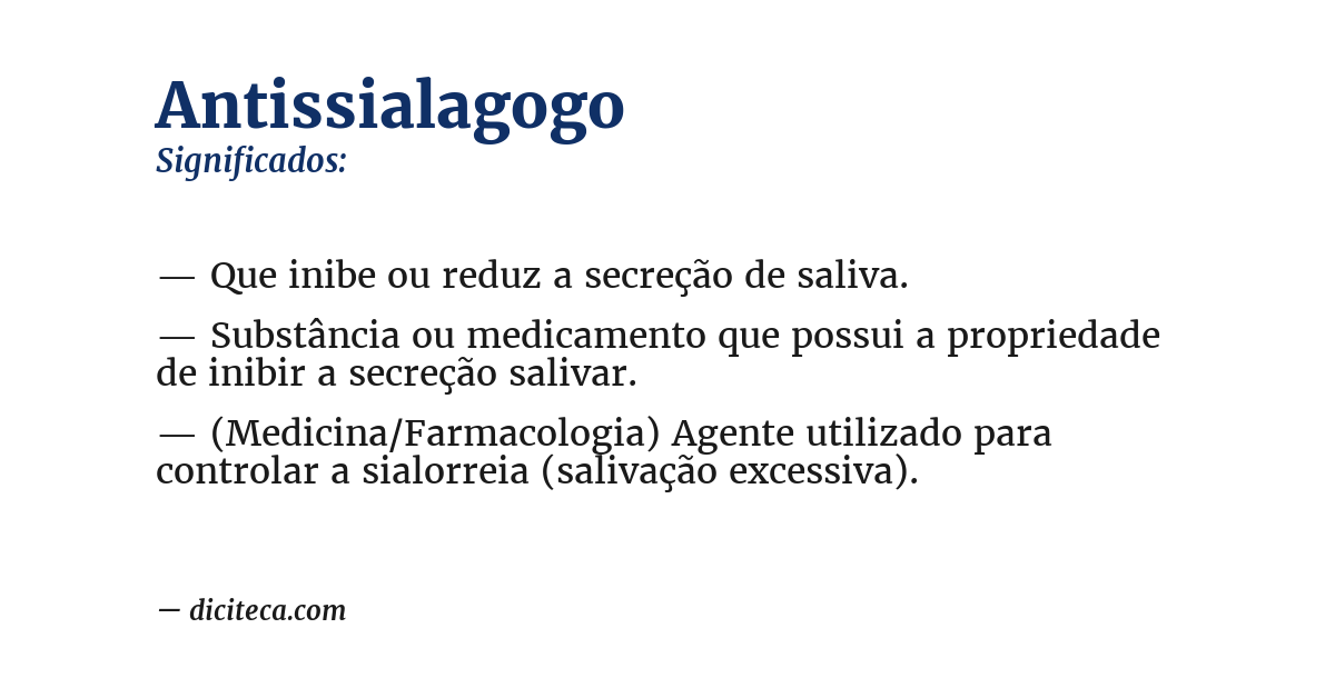 Significado de antissialagogo
