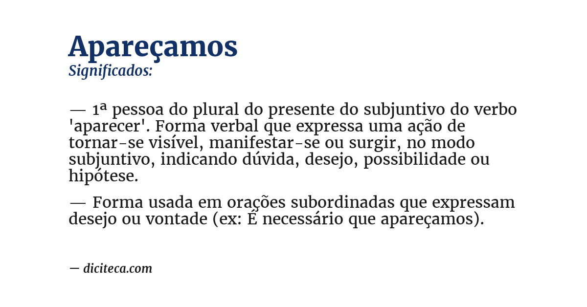 Significado de apareçamos