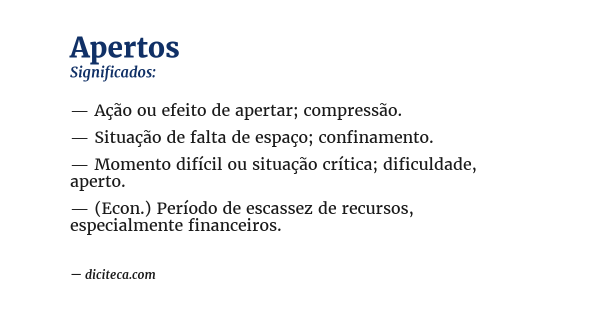Significado de apertos