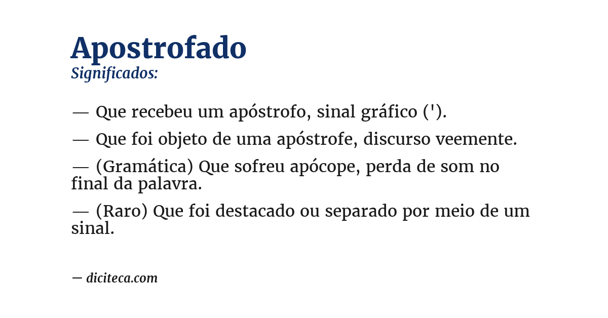 Significado de apostrofado