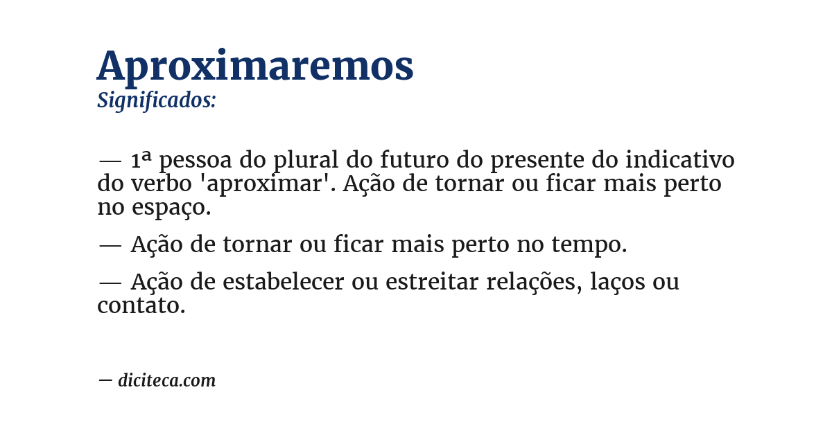 Significado de aproximaremos