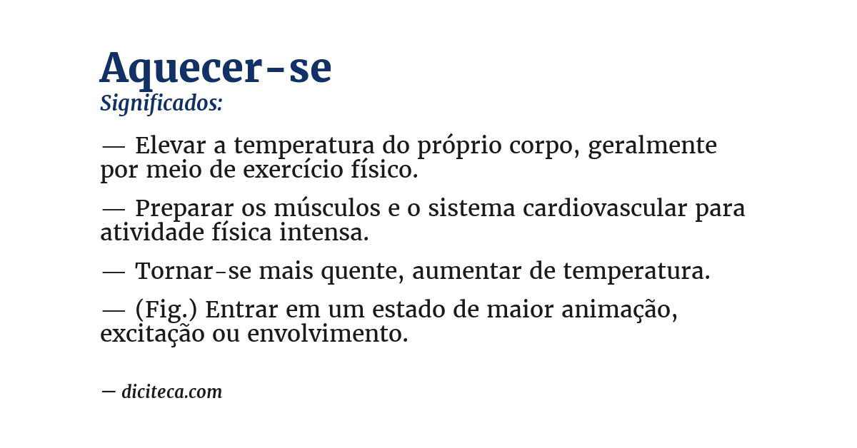 Significado de aquecer-se