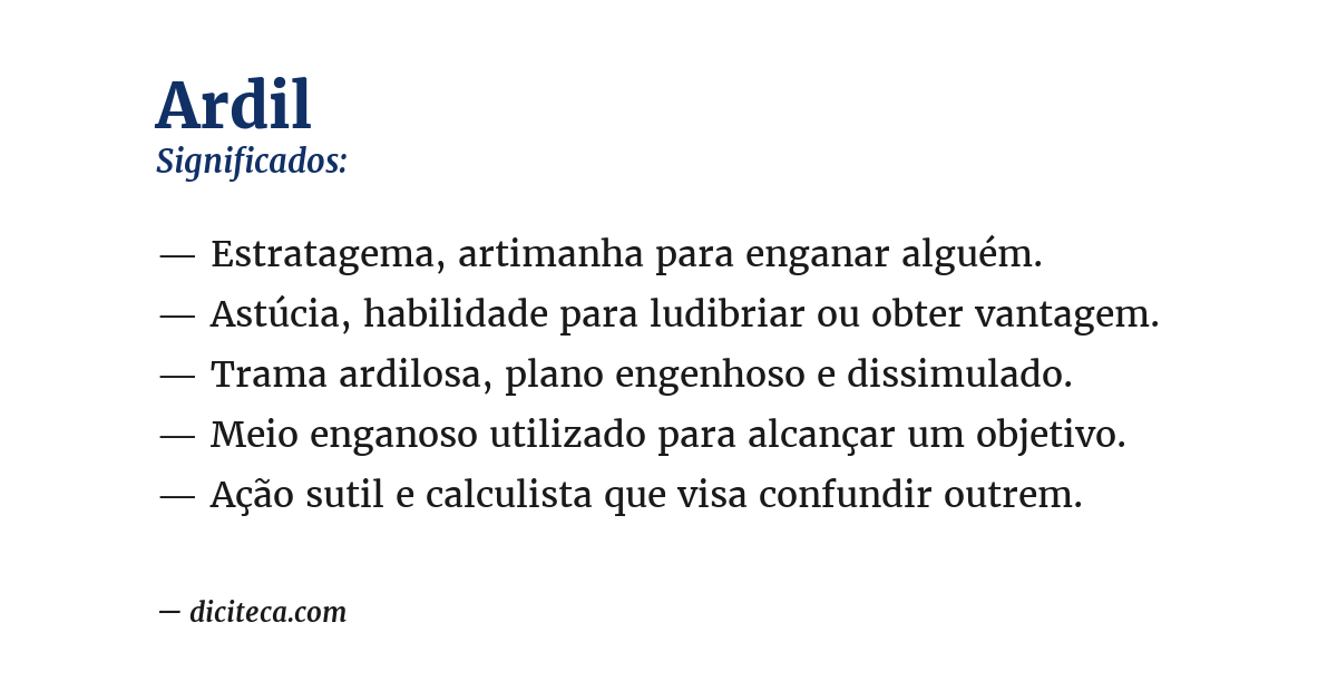 Significado de ardil