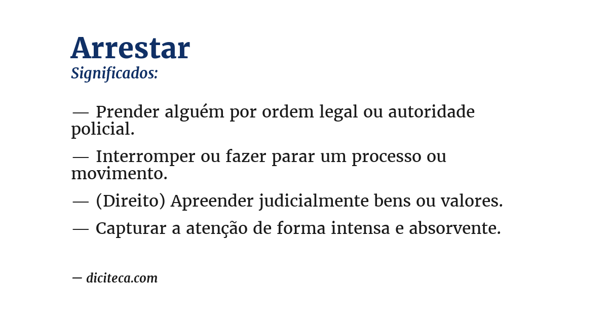 Significado de arrestar