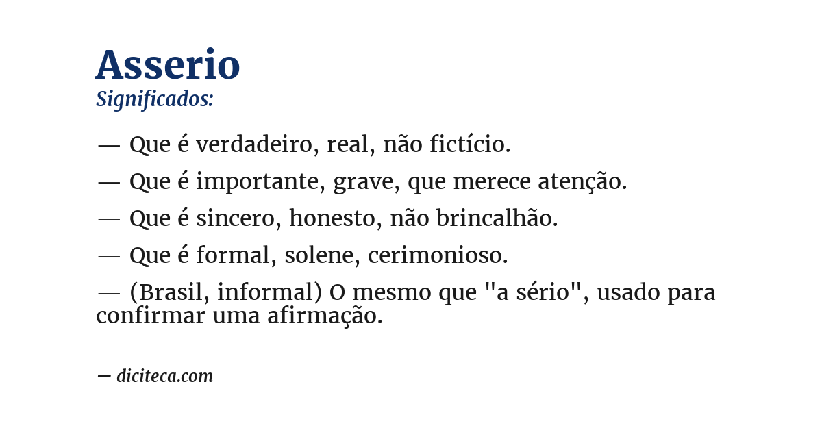 Significado de asserio