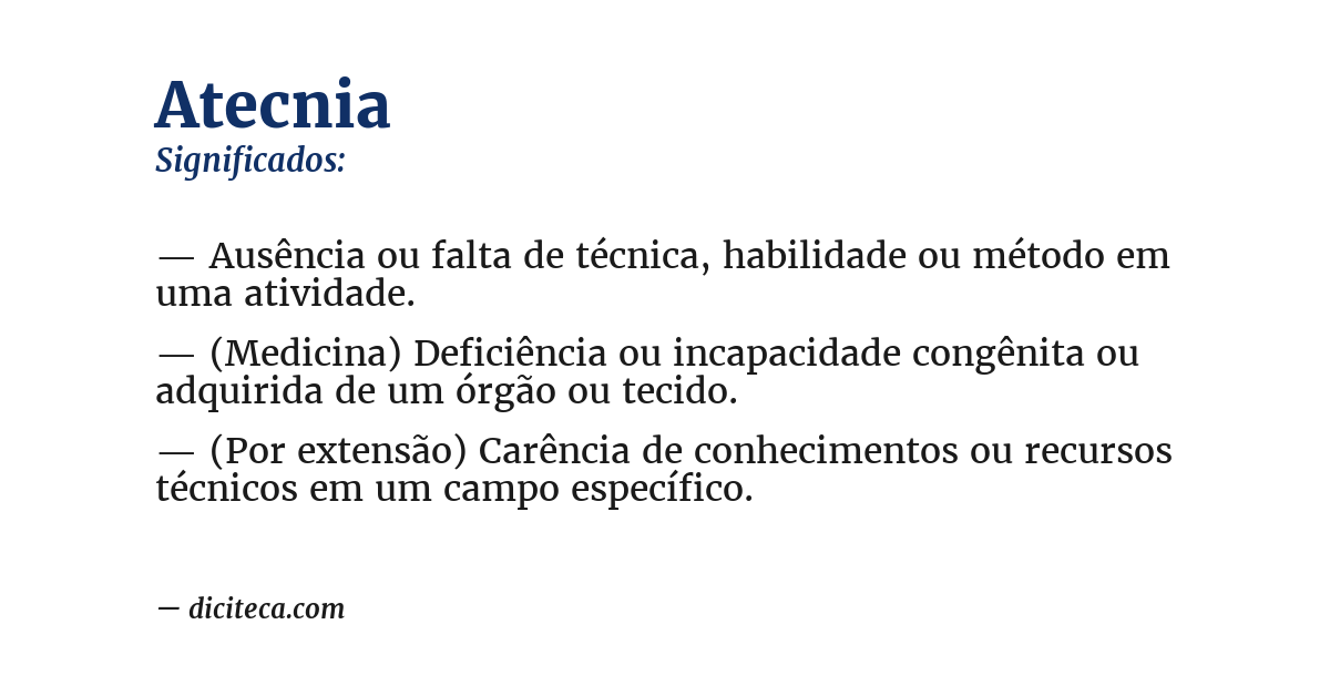 Significado de atecnia
