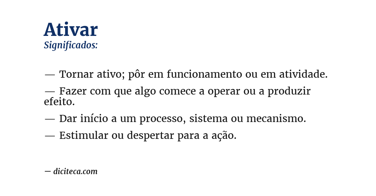 Significado de ativar