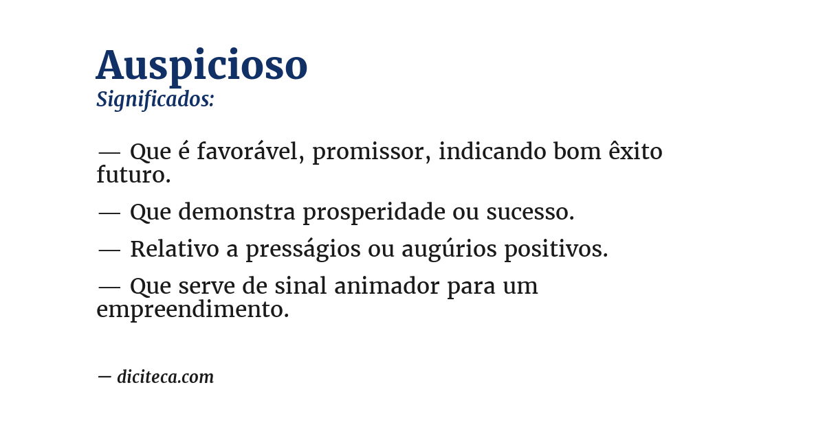 Significado de auspicioso