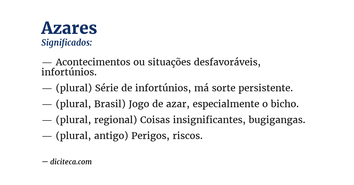 Significado de azares