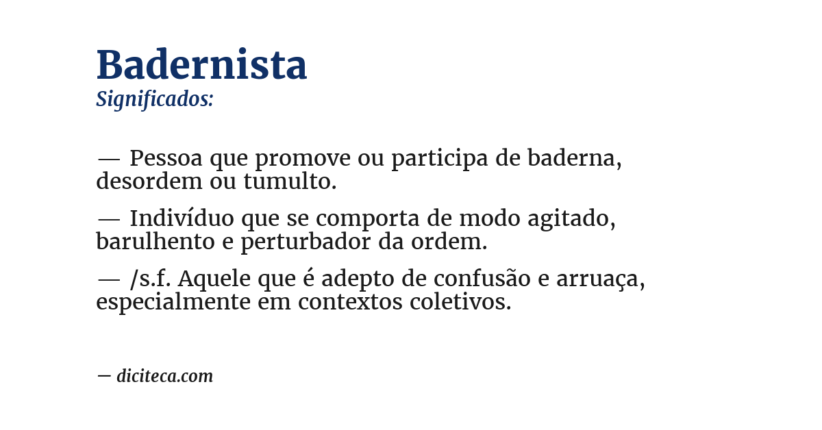Significado de badernista