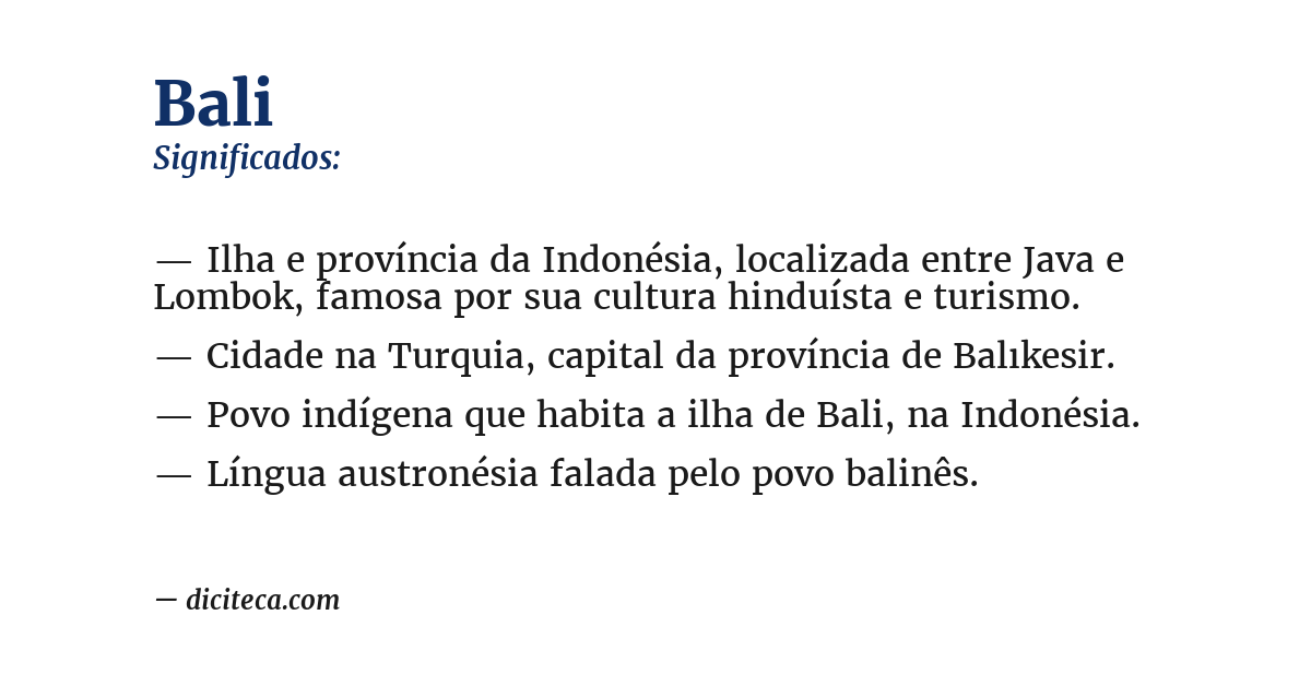Significado de bali