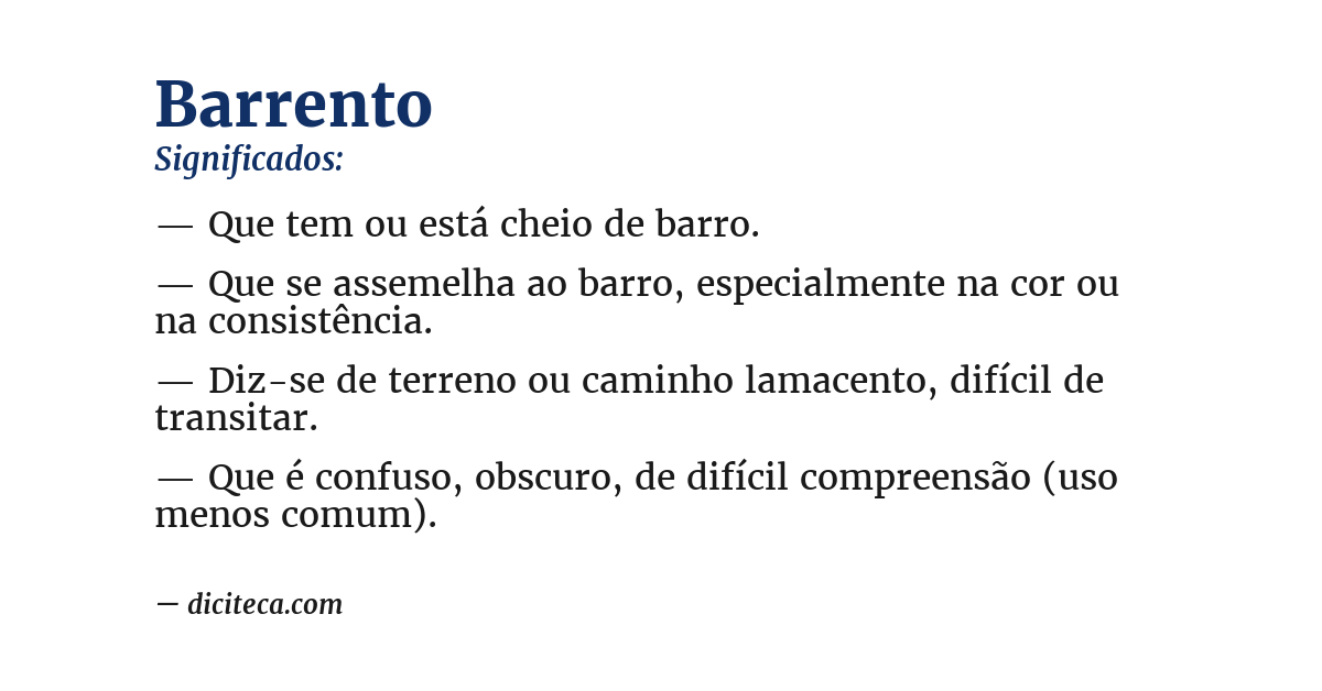 Significado de barrento