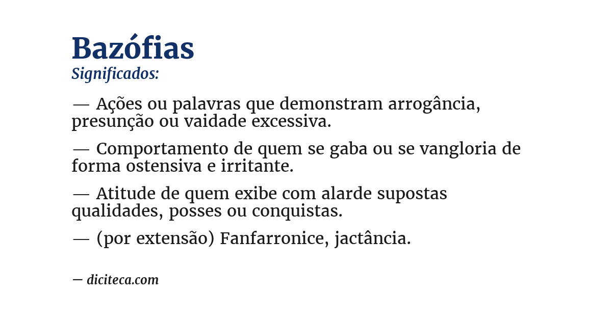 Significado de bazófias