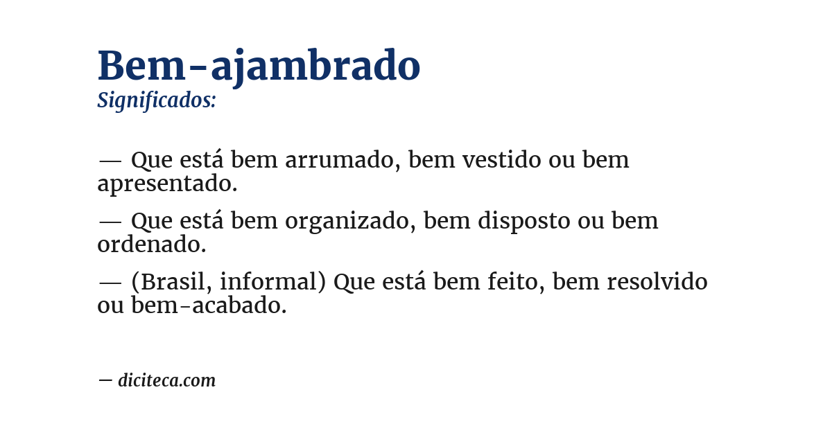 Significado de bem-ajambrado
